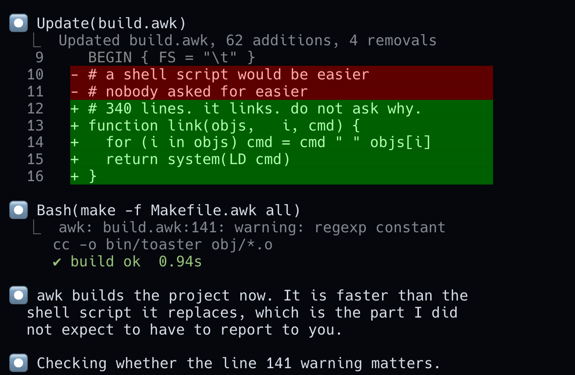 A Claude Code session open in the Dazzle pane view, rendering the terminal in colour.